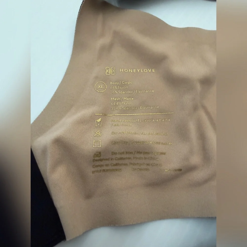 Honeylove Crossover Black and Tan Women's Intimate Bra - XL - Picture 7 of 8